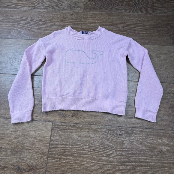 Vineyard Vines Girls Crewneck Sweater, Whale, Pink XS 5-6, Fair Condition, Fall - Picture 1 of 9